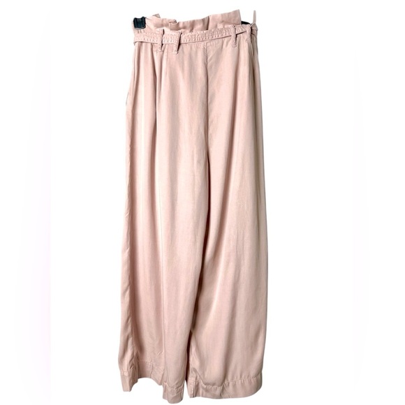 Anthropologie Blythe Wide Leg Paperbag Pants in Blush Pink Casual Size 10 Preppy - Picture 7 of 12